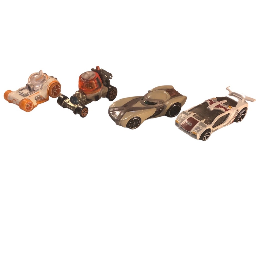 4 Star Wars Hot Wheels cars Mattel